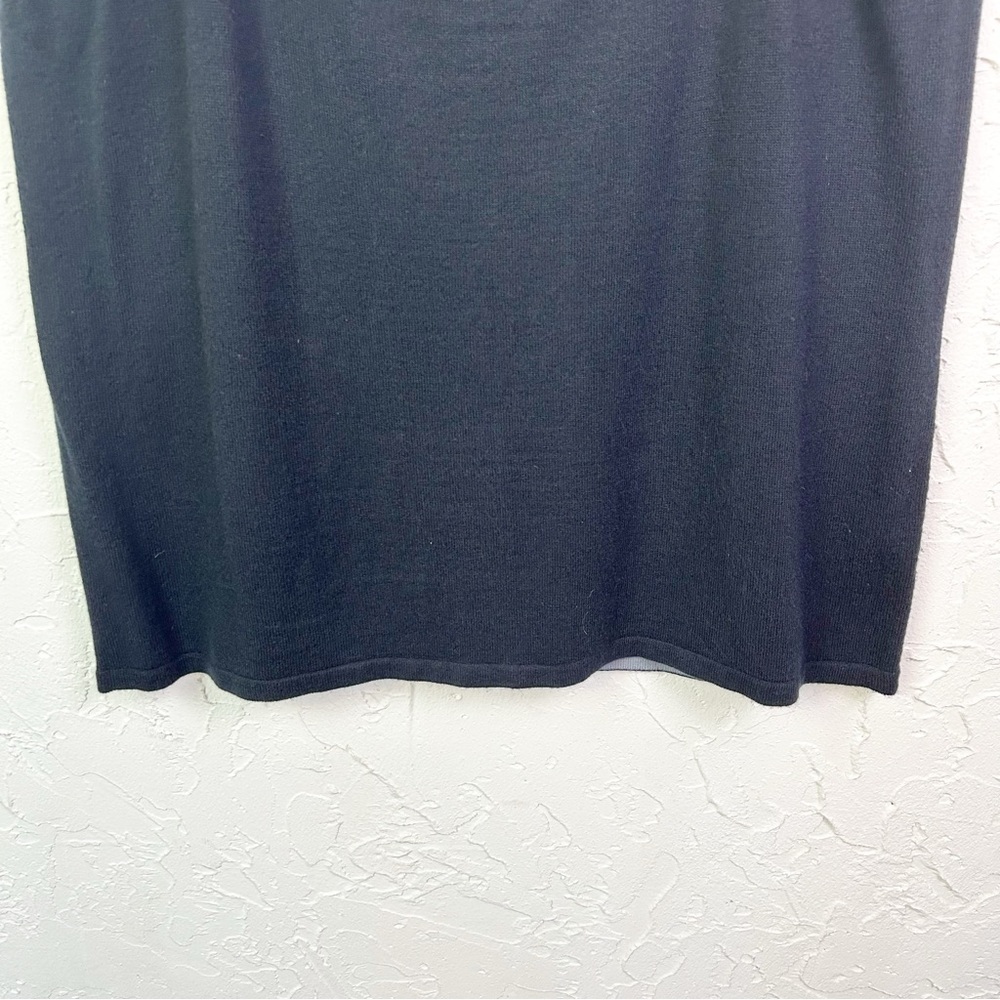Vintage y2k Black Floral Embroidered Knit Tank Top Size 22/24 - Picture 3 of 6